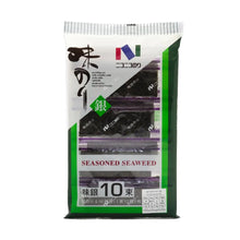 Załaduj obraz do przeglądarki galerii, Ajigin Seasoned Nori Niconico (przyprawione wodorosty nori) 1.7g x 10p