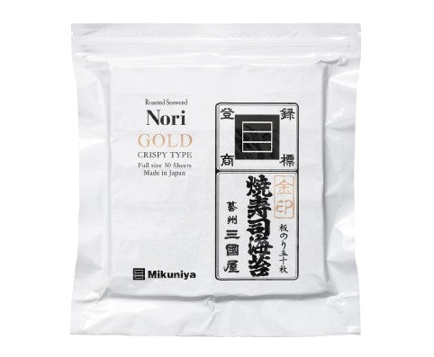Nori Yakinori  Gold Zenkei JQ A 50 szt Mikuniya (Japońskie prażone wodorosty morskie nori) 150g
