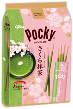 Load image into Gallery viewer, Glico Pocky Sakura Matcha Chocolate 8 Bags 101,6g (paluszki Glico o smaku matchy i kwiatu wiśni)
