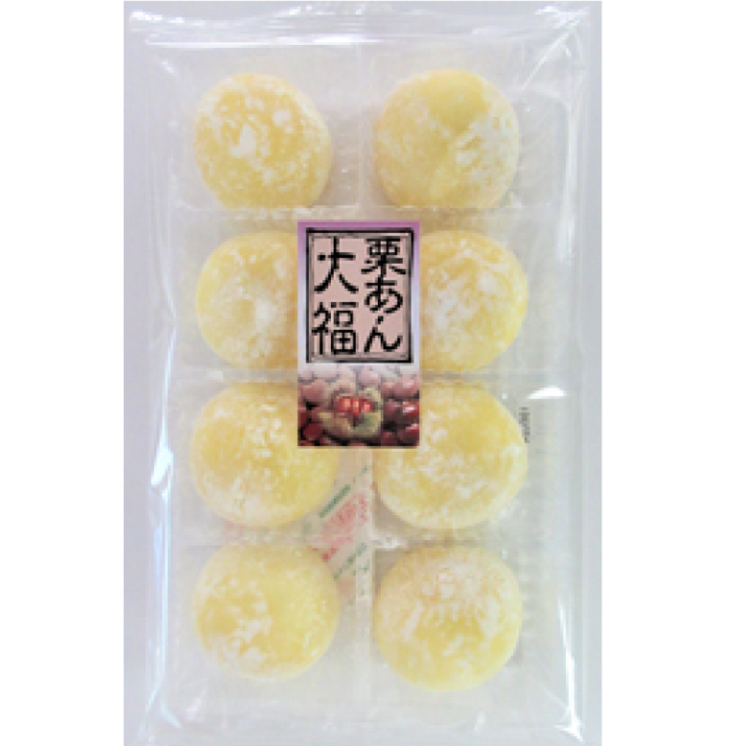 Kurian Mochi (Daifuku) (Miękkie Ciastko Ryżowe z Pastą Kasztanową) 8 szt